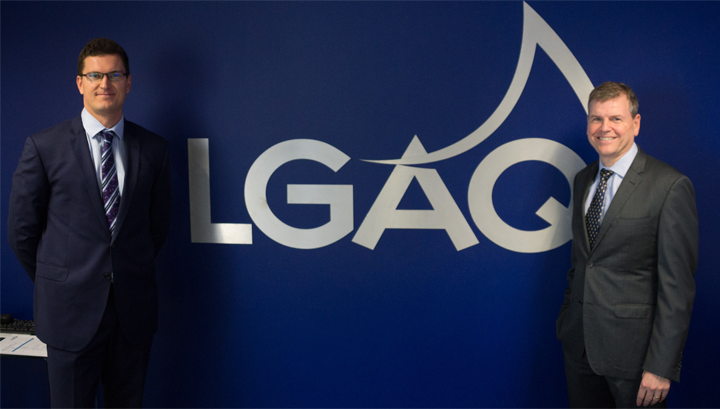 David Evans, Vice President of Jadu Australia and Glen Beckett of LGAQ pictured together.